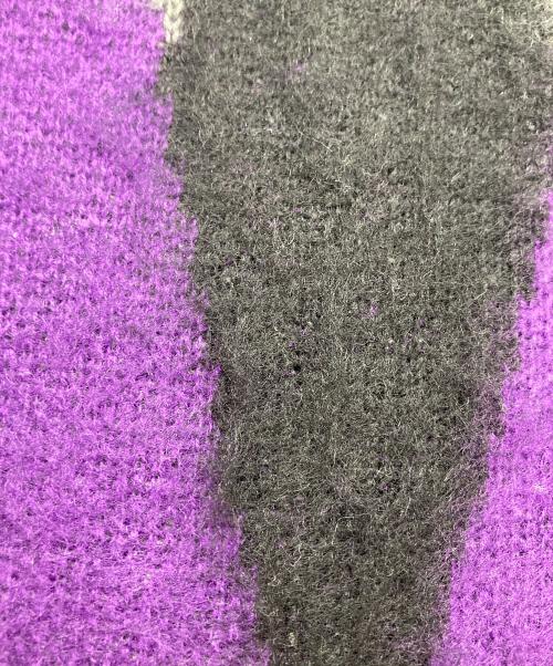 CAPTAINS HELM（キャプテンズヘルム）CAPTAINS HELM (キャプテンズヘルム) WORN OUT CREW SWEATER ブラック×パープル サイズ:Lの古着・服飾アイテム