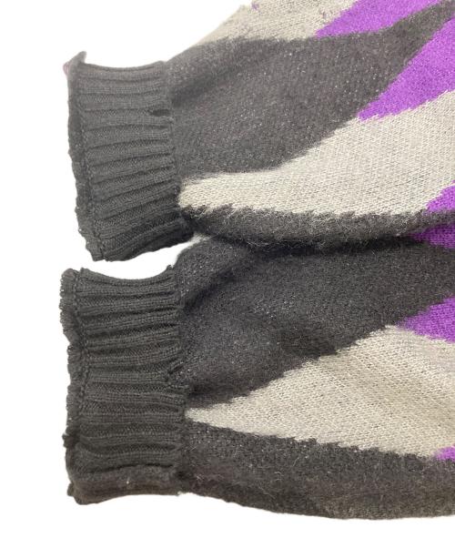 CAPTAINS HELM（キャプテンズヘルム）CAPTAINS HELM (キャプテンズヘルム) WORN OUT CREW SWEATER ブラック×パープル サイズ:Lの古着・服飾アイテム