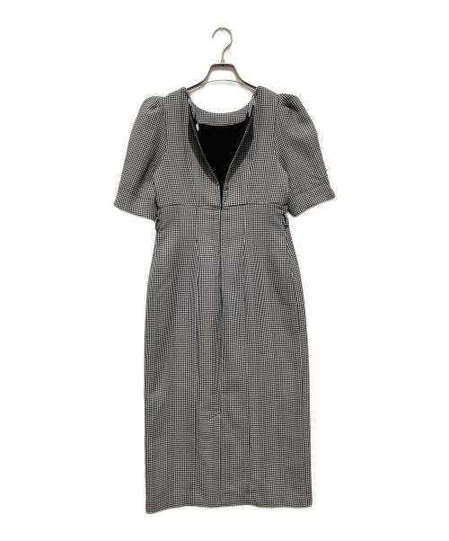 HER LIP TO（ハーリップトゥ）HER LIP TO (ハーリップトゥ) Lady Checkered Belted Midi Dress レディーチェッカードベルテッドミディドレス ワンピース ホワイト×ブラック サイズ:Sの古着・服飾アイテム