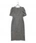 HER LIP TO（ハーリップトゥ）の古着「Lady Checkered Belted Midi Dress レディーチェッカードベルテッドミディドレス ワンピース」｜ホワイト×ブラック
