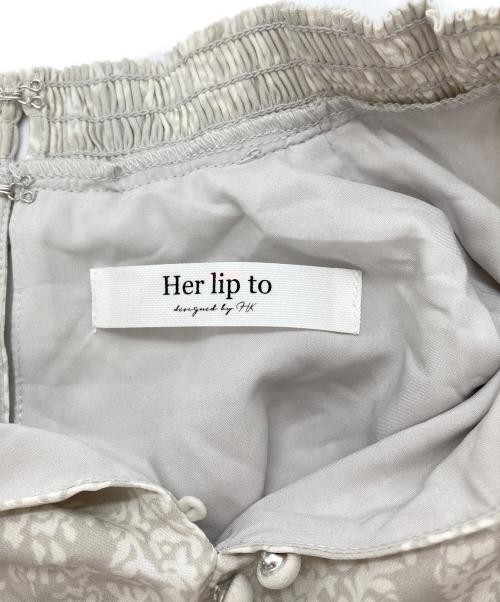 HER LIP TO（ハーリップトゥ）HER LIP TO (ハーリップトゥ) Winter Floral Long-sleeve Dress / ウィンターフローラル長袖ワンピース グレー サイズ:Mの古着・服飾アイテム