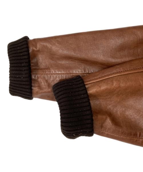 mister AZ（ミスター・エー・トゥ・ジー）mister AZ (ミスター・エー・トゥ・ジー) ラムレザージャケット ブラウン サイズ:Mの古着・服飾アイテム