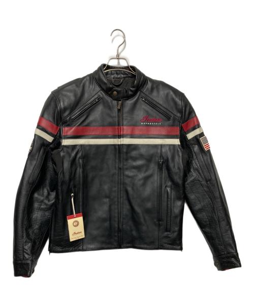 INDIAN MOTORCYCLE（インディアンモーターサイクル）INDIAN MOTORCYCLE (インディアンモーターサイクル) モーターサイクルレザージャケット ブラック サイズ:Mの古着・服飾アイテム