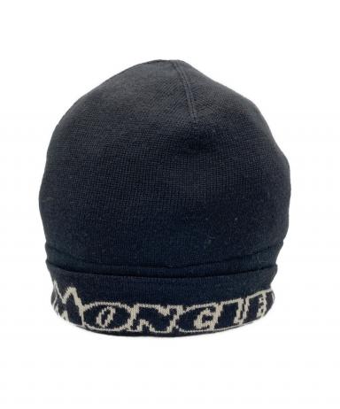 中古・古着通販】MONCLER (モンクレール) ロゴニット帽 ブラック
