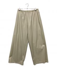 ETRE TOKYO（エトレトウキョウ）の古着「ライトフェイクレザーワイドパンツ」｜ベージュ