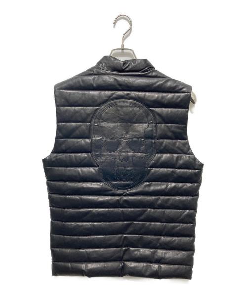 lucien pellat-finet（ルシアン・ペラフィネ）lucien pellat-finet (ルシアン・ペラフィネ) スカルパッチダウンベスト ブラック サイズ:Sの古着・服飾アイテム