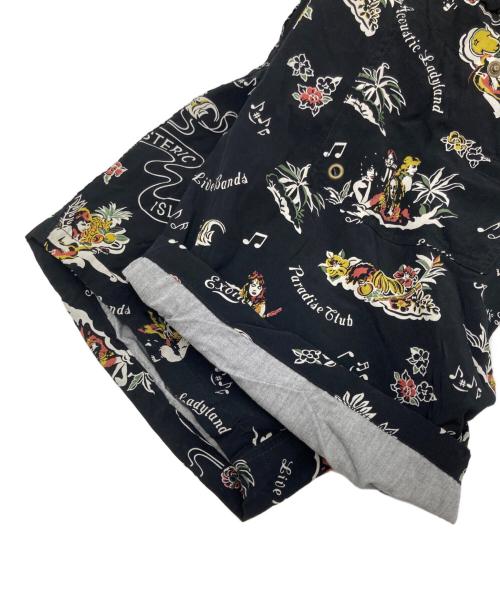 Hysteric Glamour（ヒステリックグラマー）Hysteric Glamour (ヒステリックグラマー) ガールプリント レーヨンハーフパンツ ブラック サイズ:Mの古着・服飾アイテム