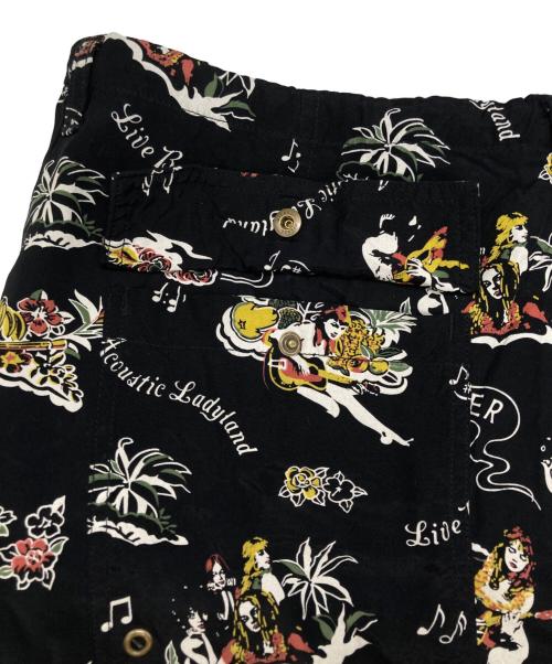 Hysteric Glamour（ヒステリックグラマー）Hysteric Glamour (ヒステリックグラマー) ガールプリント レーヨンハーフパンツ ブラック サイズ:Mの古着・服飾アイテム