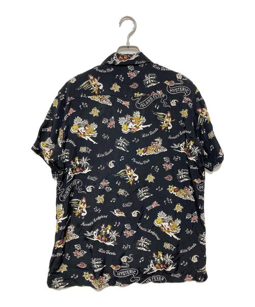 Hysteric Glamour（ヒステリックグラマー）Hysteric Glamour (ヒステリックグラマー) オープンカラーレーヨン アロハ シャツ ブラック サイズ:Mの古着・服飾アイテム