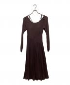 Estella.Kエステラケー）の古着「Magnolia Open Back Long Dress Wオープンバックカットドレス」｜ブラウン