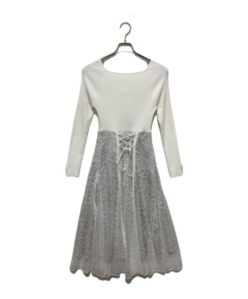 Apuweiser-riche（アプワイザーリッシェ）Apuweiser-riche (アプワイザーリッシェ) レースドッキングワンピース ホワイト サイズ:１の古着・服飾アイテム