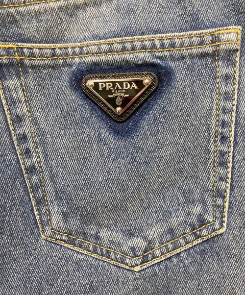 PRADA（プラダ）PRADA (プラダ) トライアングルロゴデニムパンツ インディゴ サイズ:28の古着・服飾アイテム