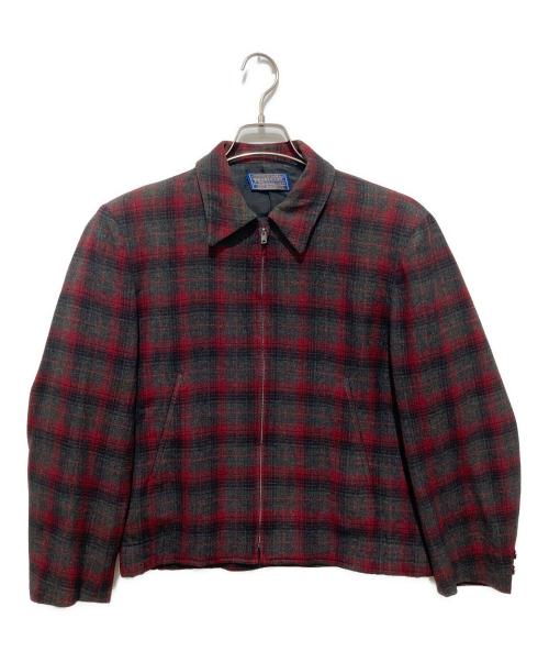 PENDLETON（ペンドルトン）PENDLETON (ペンドルトン) 40-50’s オンブレチェックスポーツジャケット グレー×レッド サイズ:実寸サイズをご参照ください。の古着・服飾アイテム
