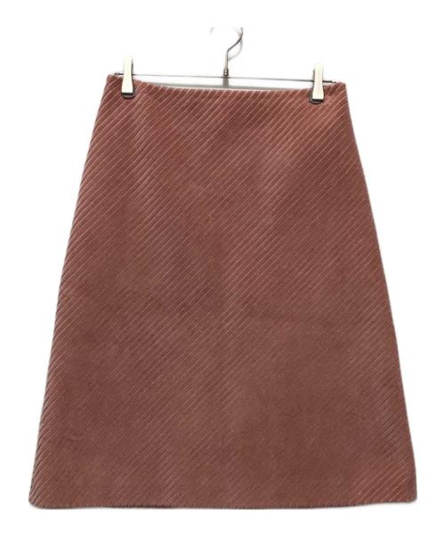 PRADA（プラダ）PRADA (プラダ) ベロア Aラインスカート ピンク サイズ:42の古着・服飾アイテム