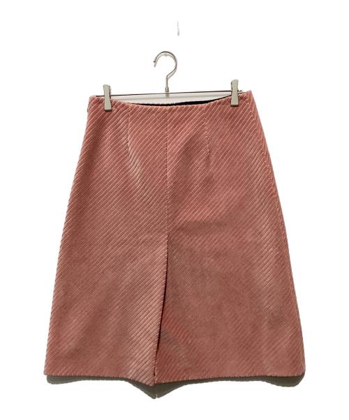PRADA（プラダ）PRADA (プラダ) ベロア Aラインスカート ピンク サイズ:42の古着・服飾アイテム