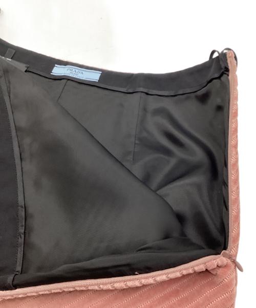 PRADA（プラダ）PRADA (プラダ) ベロア Aラインスカート ピンク サイズ:42の古着・服飾アイテム