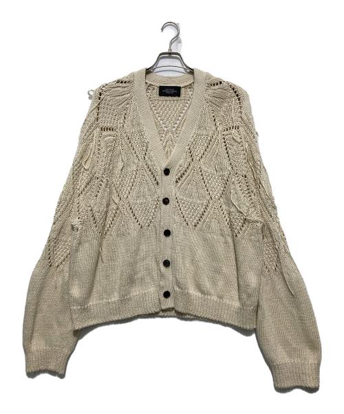 UNUSED（アンユーズド）UNUSED (アンユーズド) 24SSCotton knit cardigan コットンニットカーディガン クロシェ  アイボリー サイズ:3の古着・服飾アイテム