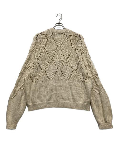 UNUSED（アンユーズド）UNUSED (アンユーズド) 24SSCotton knit cardigan コットンニットカーディガン クロシェ  アイボリー サイズ:3の古着・服飾アイテム