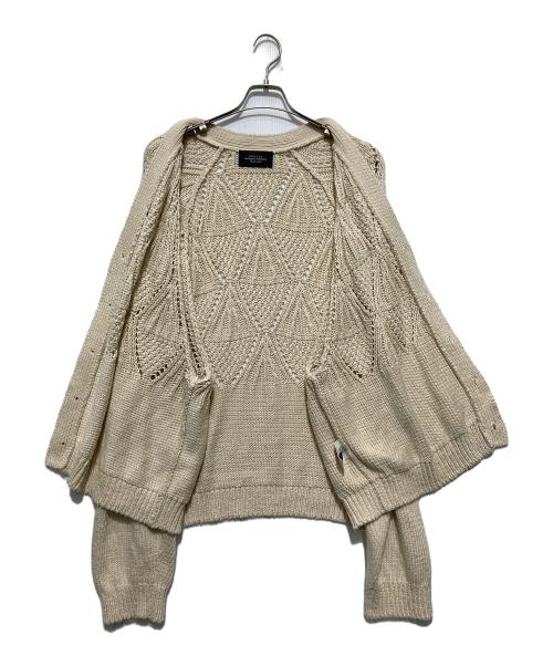 UNUSED（アンユーズド）UNUSED (アンユーズド) 24SSCotton knit cardigan コットンニットカーディガン クロシェ  アイボリー サイズ:3の古着・服飾アイテム