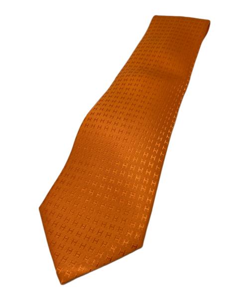 HERMES（エルメス）HERMES (エルメス) H柄シルクネクタイ オレンジ サイズ:FREEの古着・服飾アイテム