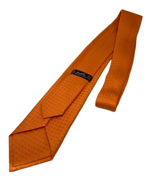 HERMES（エルメス）HERMES (エルメス) H柄シルクネクタイ オレンジ サイズ:FREEの古着・服飾アイテム
