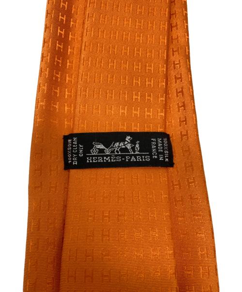 HERMES（エルメス）HERMES (エルメス) H柄シルクネクタイ オレンジ サイズ:FREEの古着・服飾アイテム