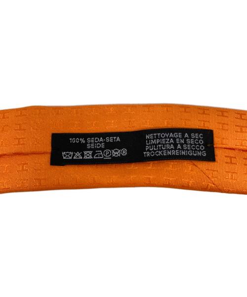 HERMES（エルメス）HERMES (エルメス) H柄シルクネクタイ オレンジ サイズ:FREEの古着・服飾アイテム