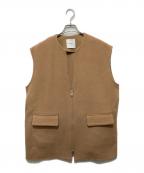 CLANEクラネ）の古着「FRONT ZIP REVER GILET」｜ブラウン