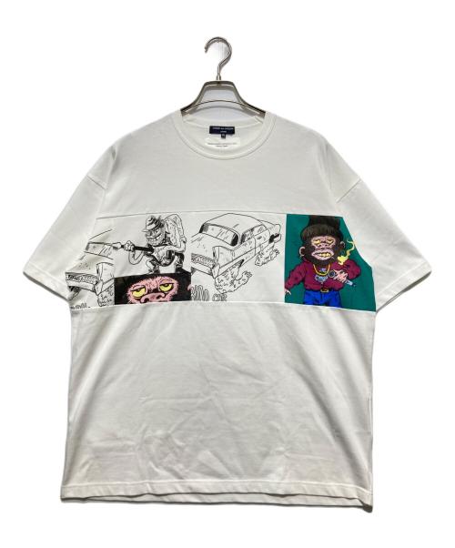 COMME des GARCONS HOMME（コムデギャルソン オム）COMME des GARCONS HOMME (コムデギャルソン オム) 24AW 綿天竺×綿天竺プリント Torre Pentel Tee ホワイト サイズ:XLの古着・服飾アイテム
