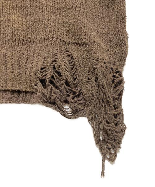 NUMBER (N)INE（ナンバーナイン）NUMBER (N)INE (ナンバーナイン) 03AW カート期 グランジ Vネック ニット セーター ブラウン サイズ:3の古着・服飾アイテム