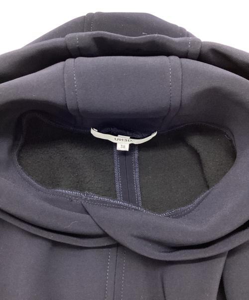 UN3D.（アンスリード）UN3D. (アンスリード) WAVE LINE PADDED HOODIE ウェーブラインパデッドフーディー パーカー ネイビー サイズ:38の古着・服飾アイテム