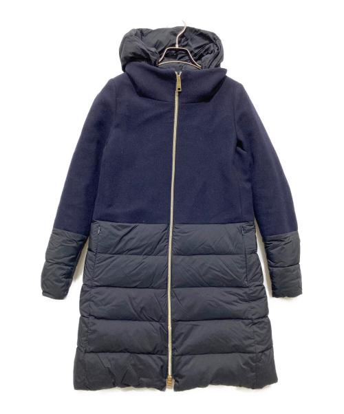 HERNO（ヘルノ）HERNO (ヘルノ) DIAGONAL WOOL AND NUAGE PARKA ネイビー サイズ:40の古着・服飾アイテム