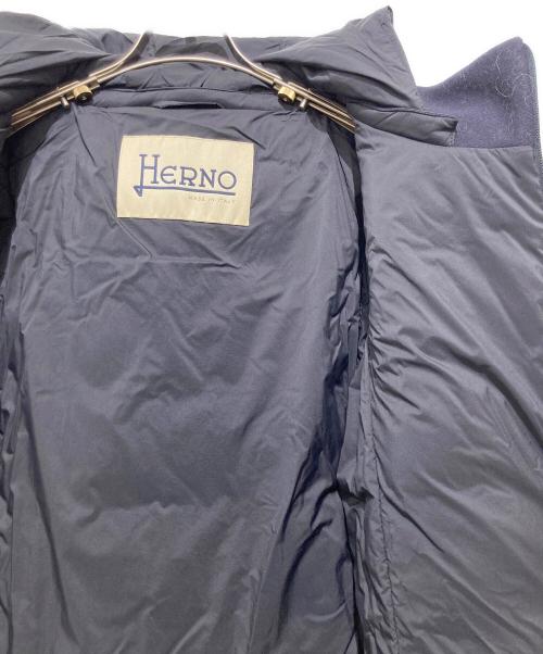 HERNO（ヘルノ）HERNO (ヘルノ) DIAGONAL WOOL AND NUAGE PARKA ネイビー サイズ:40の古着・服飾アイテム