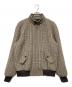 CELINE（セリーヌ）の古着「TEDDY JACKET WITH STAND UP COLLAR IN CHECKED WOOL」｜ブラウン