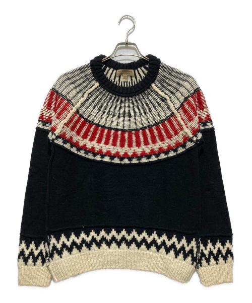 BURBERRY（バーバリー）BURBERRY (バーバリー) ノルディックパターンニット ブラック×アイボリー サイズ:Sの古着・服飾アイテム