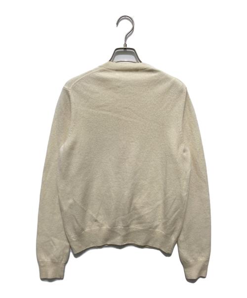 PLAY COMME des GARCONS（プレイコムデギャルソン）PLAY COMME des GARCONS (プレイ コムデギャルソン) ハートロゴ クルーネックニット アイボリー サイズ:Lの古着・服飾アイテム