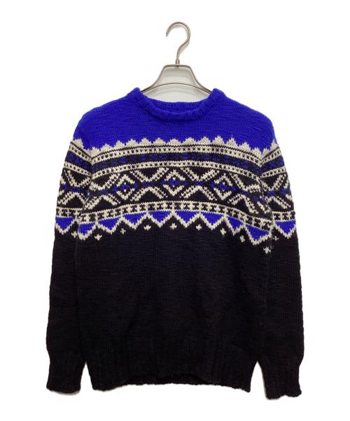 POLO RALPH LAUREN（ポロ・ラルフローレン）POLO RALPH LAUREN (ポロ・ラルフローレン) ノルディックセーター ブルー×ブラック サイズ:Sの古着・服飾アイテム