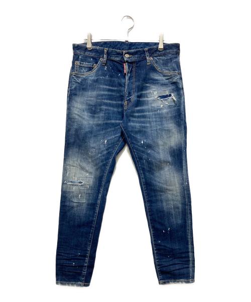 DSQUARED2（ディースクエアード）DSQUARED2 (ディースクエアード) SKATER JEANS ダメージ加工デニムパンツ インディゴ サイズ:46の古着・服飾アイテム
