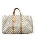 LOUIS VUITTON（ルイ ヴィトン）の古着「ダミエ・アズール キーポル50 ボストンバッグ」｜アイボリー×ブルー