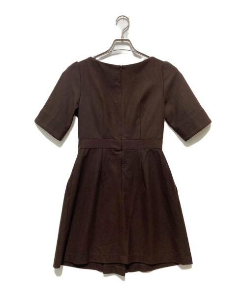 HER LIP TO（ハーリップトゥ）HER LIP TO (ハーリップトゥ) 半袖ワンピース ブラウン サイズ:Sの古着・服飾アイテム