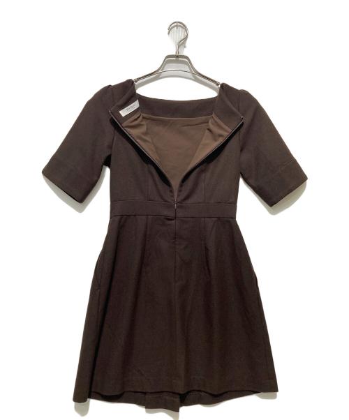 HER LIP TO（ハーリップトゥ）HER LIP TO (ハーリップトゥ) 半袖ワンピース ブラウン サイズ:Sの古着・服飾アイテム