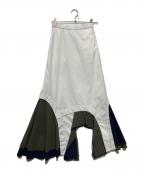 UN3D.アンスリード）の古着「LAYER PARTS SK レイヤー パーツ スカート」｜ホワイト