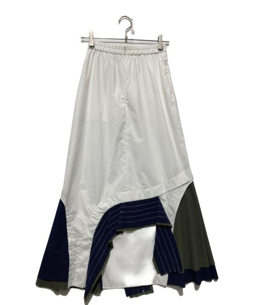 UN3D.（アンスリード）UN3D. (アンスリード) LAYER PARTS SK レイヤー パーツ スカート ホワイト サイズ:36の古着・服飾アイテム
