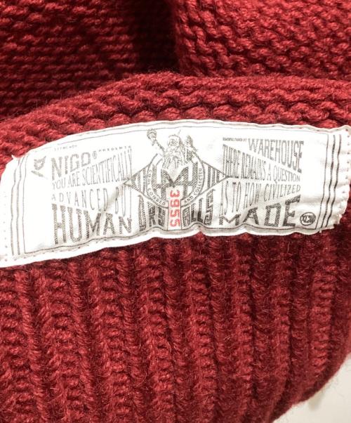 HUMAN MADE（ヒューマンメイド）HUMAN MADE (ヒューマンメイド) カウチンレタードニット レッド サイズ:Mの古着・服飾アイテム