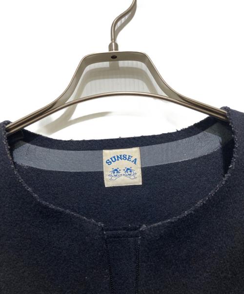 SUNSEA（サンシー）SUNSEA (サンシー) MELTON LEATHER LONG TEE / メルトン レザー ロング ネイビー サイズ:Lの古着・服飾アイテム