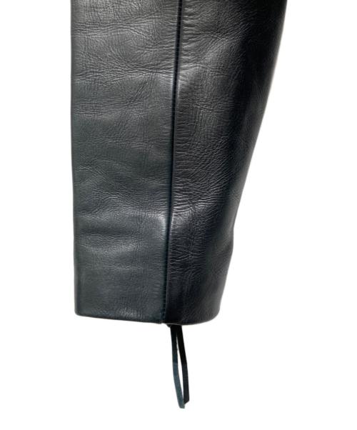 SUNSEA（サンシー）SUNSEA (サンシー) MELTON LEATHER LONG TEE / メルトン レザー ロング ネイビー サイズ:Lの古着・服飾アイテム