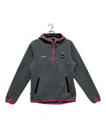 F.C.R.B.（エフシーレアルブリストル）の古着「POLARTEC FLEECE HALF ZIP STAR HOODY ポーラーテックフリースハーフジップスターフーディー プルオーバーパーカー」｜グレー