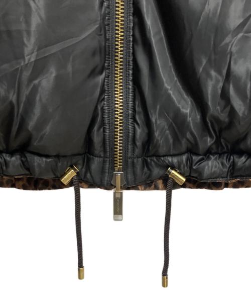 MICHAEL KORS（マイケル・コース）MICHAEL KORS (マイケル・コース) リバーシブルダウンジャケット ブラック×レオパード サイズ:Mの古着・服飾アイテム