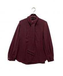 theory luxe（セオリーリュクス）の古着「LILEN/MARVINE タイ付ブラウス」｜ボルドー