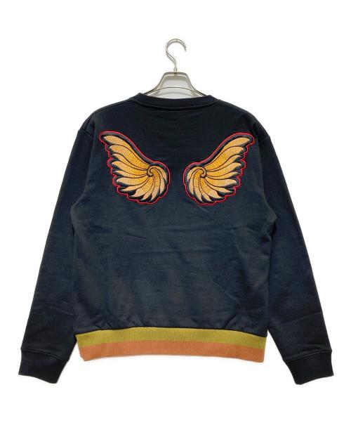 DRIES VAN NOTEN（ドリスヴァンノッテン）DRIES VAN NOTEN (ドリスヴァンノッテン) ブラックアップリケスウェットシャツ ブラック サイズ:Mの古着・服飾アイテム